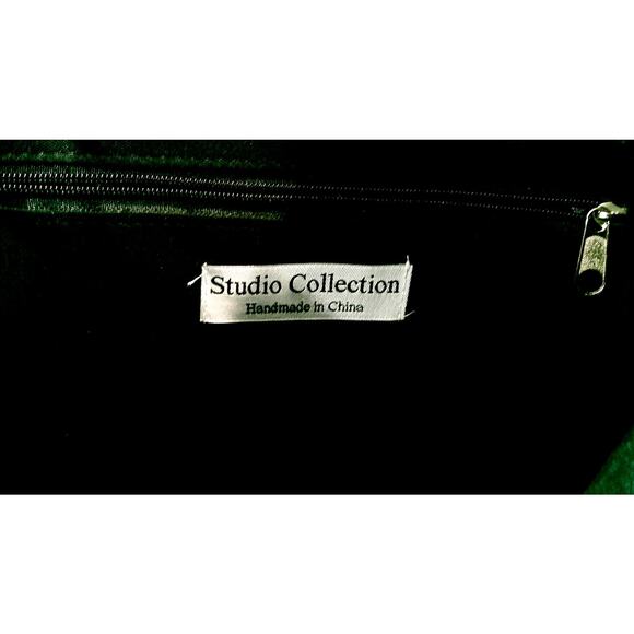 Studio Collection Raffia Black Straw Tote Bag with Brown Handles - Picture 4 of 5